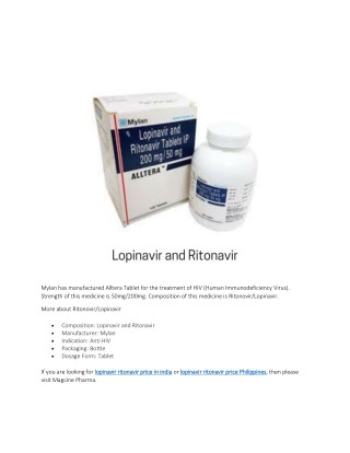 lopinavir ritonavir price in India