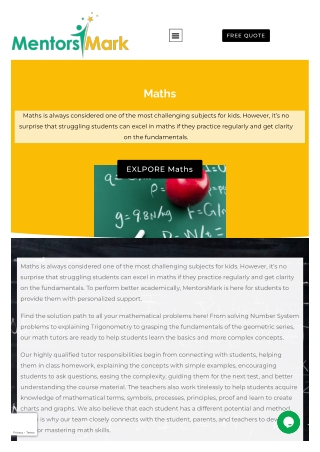 Maths Tutoring Services