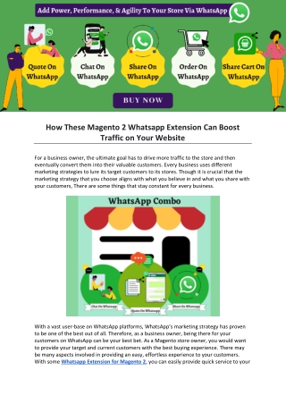 How These Magento 2 Whatsapp Extension Can Boost Traffic on Your Website