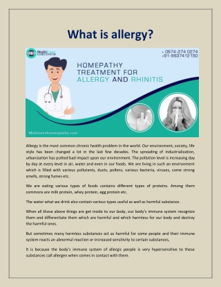 What is allergy?