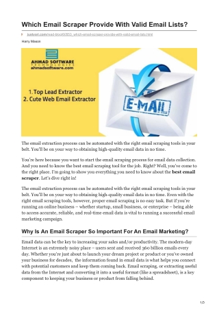 1Which Email Scraper Provide With Valid Email Lists