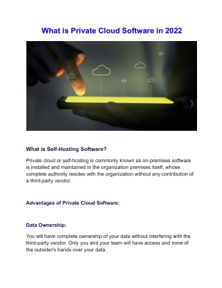 What is Private Cloud Software in 2022