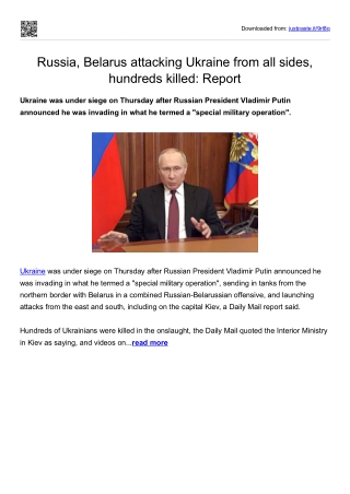 Russia, Belarus attacking Ukraine from all sides, hundreds killed