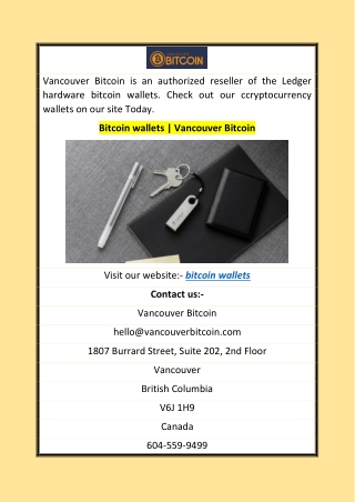 Bitcoin wallets  Vancouver Bitcoin