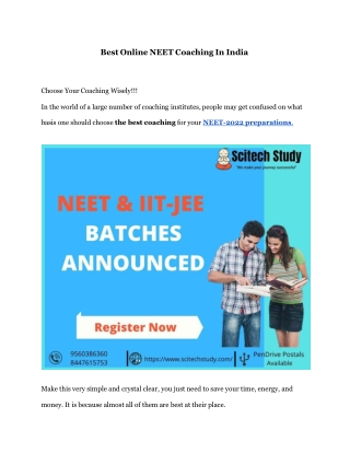 Best Online NEET Coaching In India