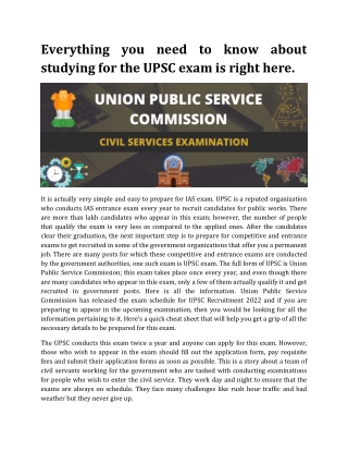 Everything you need to know about studying for the UPSC exam is right here