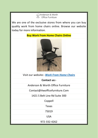 Buy Work From Home Chairs Online