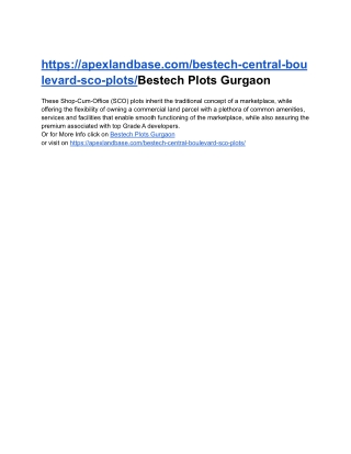 Bestech Plots Gurgaon
