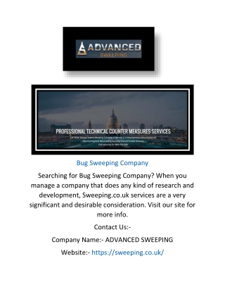 Bug Sweeping Company | Sweeping.co.uk