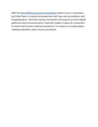 Best Medical insurance Australia
