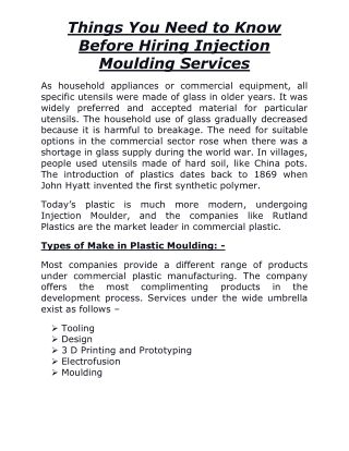 Things You Need to Know Before Hiring Injection Moulding Services-converted