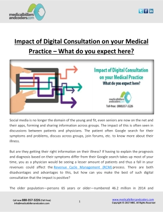 Impact of Digital Consultation on your Medical Practice – What do you expect her