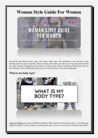 Woman Style Guide For Women
