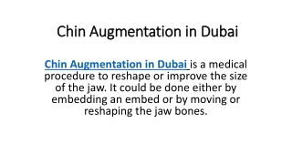 Chin Augmentation in Dubai