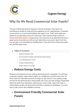 Why Do We Need Commercial Solar Panels