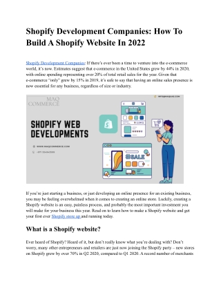 Shopify Development Companies_ How To Build A Shopify Website In 2022
