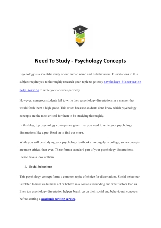 Need To Study - Psychology Concepts