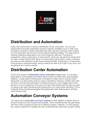Distribution and Automation