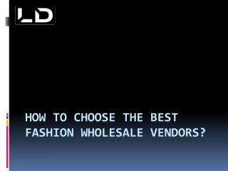 Best fashion wholesale vendors