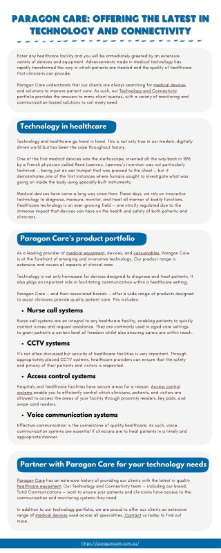 Paragon Care: Offering the Latest in Technology and Connectivity