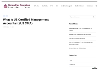 What is US Certified Management Accountant (US CMA)