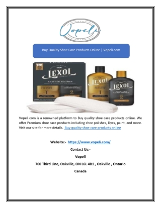 Buy Quality Shoe Care Products Online | Vopeli.com