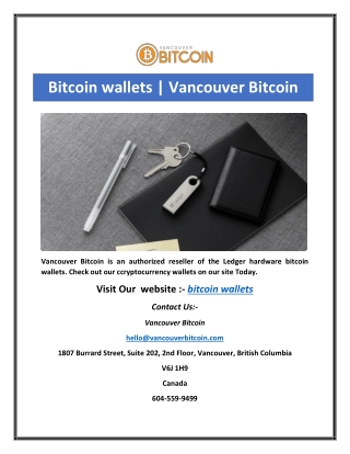 Bitcoin wallets | Vancouver Bitcoin