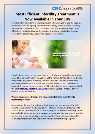 Infertility Doctor in East Delhi