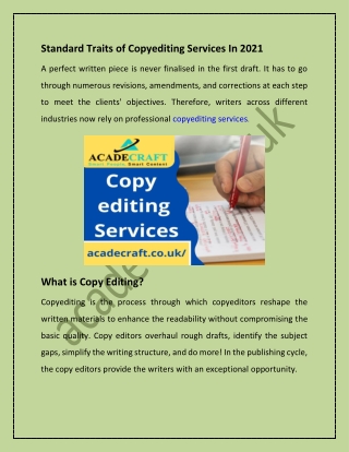 Standard Traits of Copyediting Services In 2021