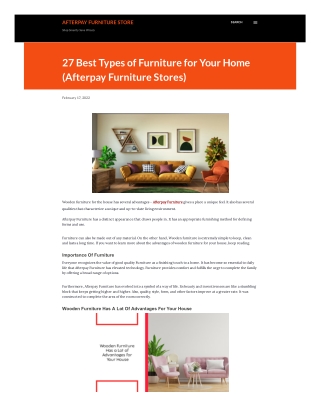 27 Best Types of Furniture for Your Home (Afterpay Furniture Stores)