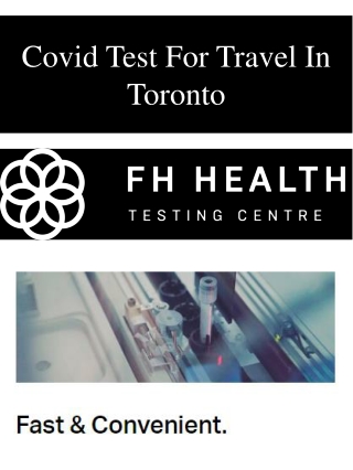 Covid Test For Travel In Toronto