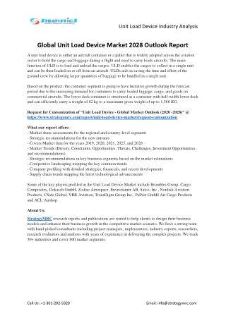 Unit Load Device Market Forecasts to 2028