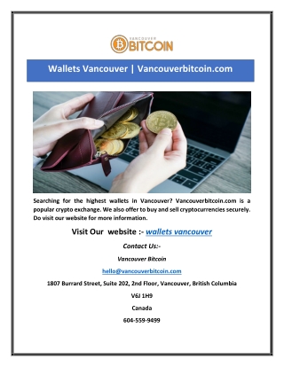 Wallets Vancouver | Vancouverbitcoin.com