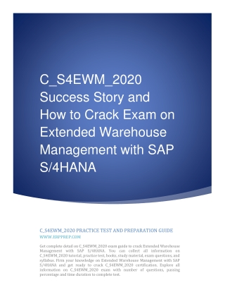 C_S4EWM_2020 Success Story and How to Crack Exam on SAP S4EWM