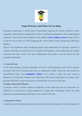 Types Of Essays And When To Use Them