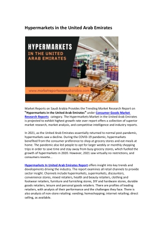 United Arab Emirates Hypermarkets Market Research Report 2026