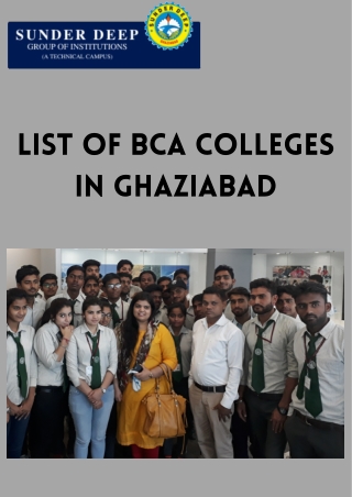 BCA Top Colleges in UP | Top BBA Colleges in NCR