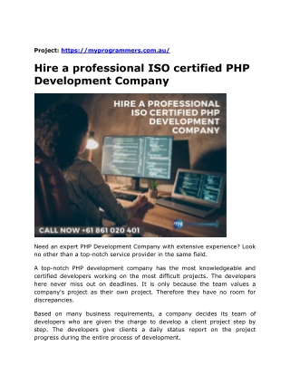 Hire a professional ISO certified PHP Development Company