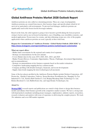 Antifreeze Proteins Market Size, Analysis, Top Players, and Forecast to 2028