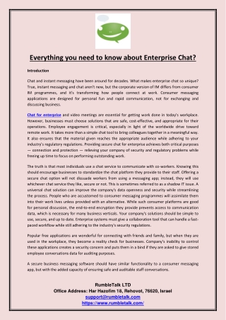 Everything you need to know about Enterprise Chat