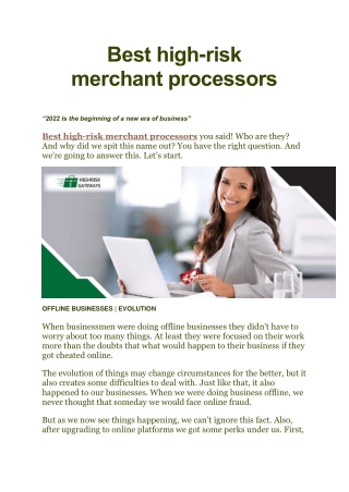 Best high-risk merchant processors