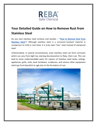 How to Remove Rust from Stainless Steel