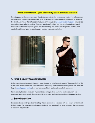 What Are Different Types of Security Guard Services Available-converted