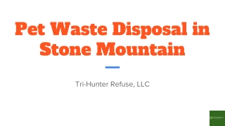 Pet Waste Disposal in Stone Mountain