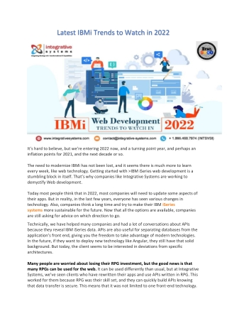 Latest IBMi Trends to Watch in 2022