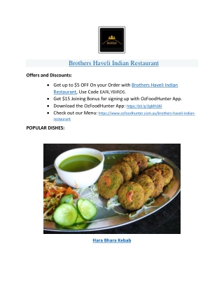 5% Off - Brothers Haveli Indian Restaurant Dandenong, VIC