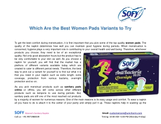 Which Are the Best Women Pads Variants to Try