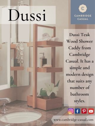 Dussi Teak Wood Shower Caddy | Cambridge Casual