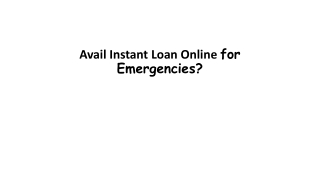 Avail Instant Loan Online - Easy & Convenient