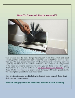 How Can I Clean Air Ducts Myself?